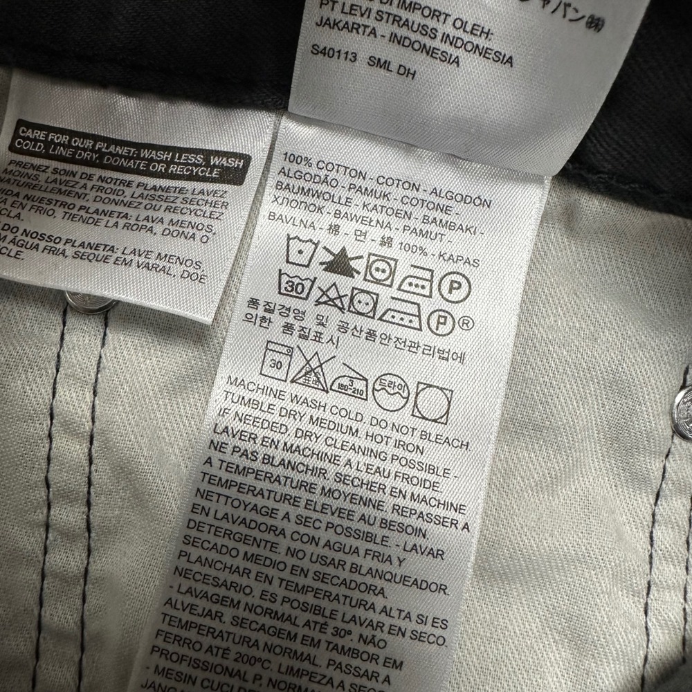 Levis 505 Regular Fit Black Twill Pants Mens 38x34 Straight Leg Cotton Trousers - Picture 10 of 11